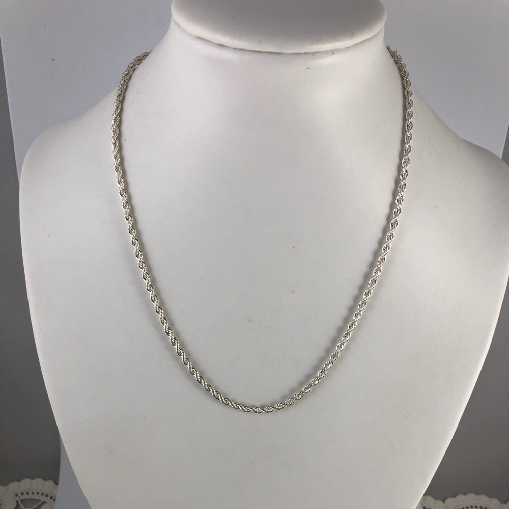 Sterling Silver 16 Inch Rope Chain Necklace